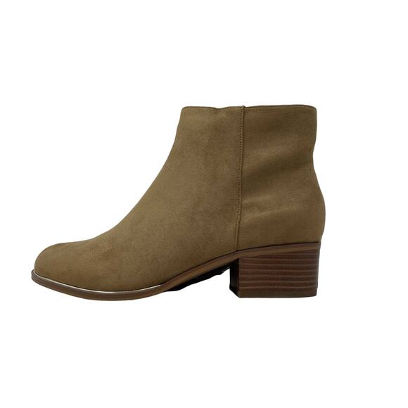 Lane Bryant Ankle Booties Faux Suede Taupe Size 10W - Picture 11 of 11